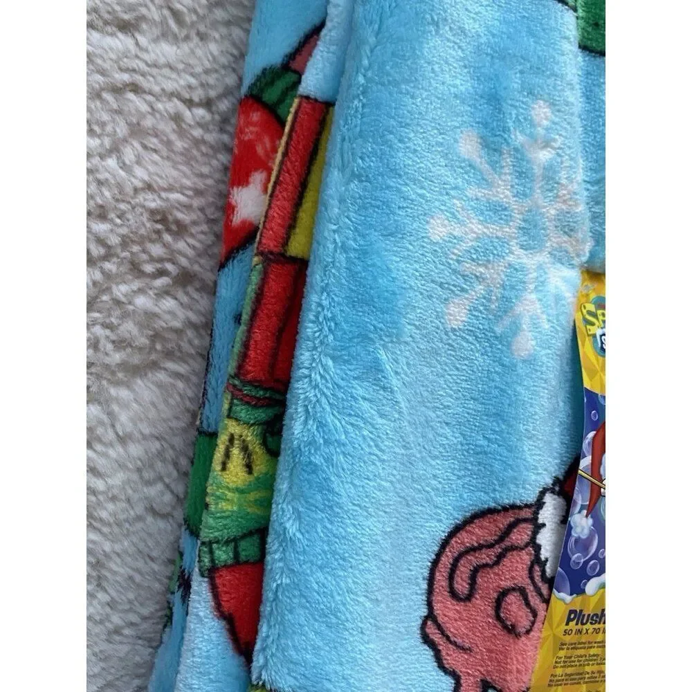 SpongeBob SquarePants Patrick Decorating Christmas Tree Blanket Throw‎ 50 X 70”